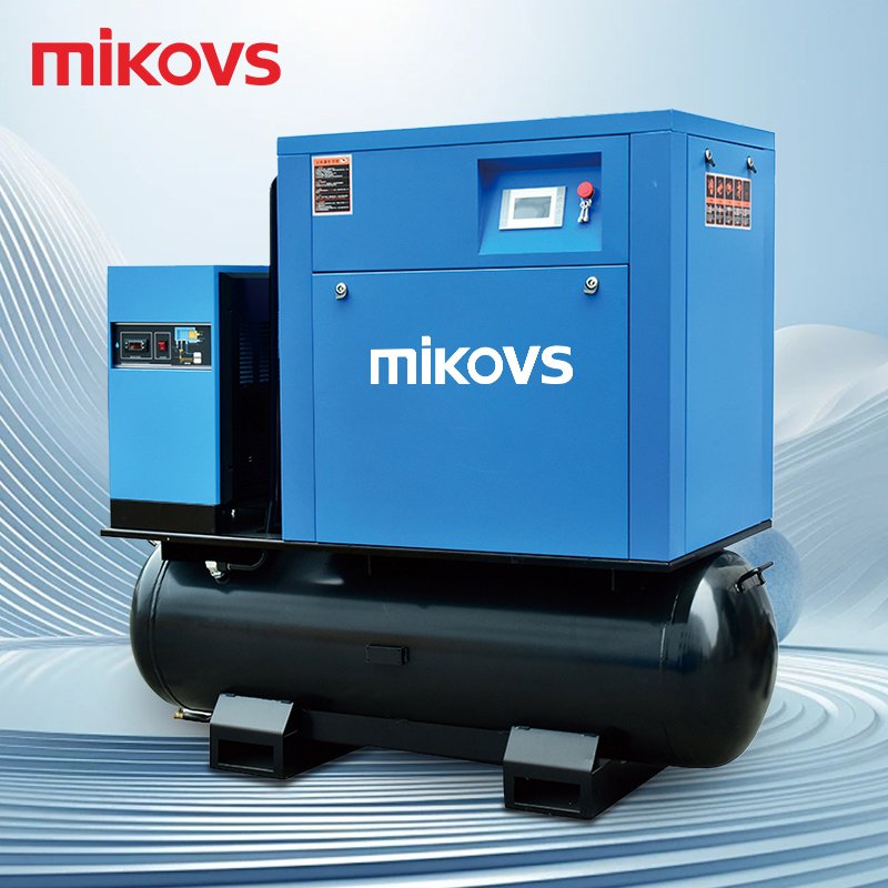 All in One Screw Air Compressor 7.5kw 11kw 15kw 22kw 30hp Working Pressure 8bar 10bar 12 Bar 16bar With Tank With Dryer