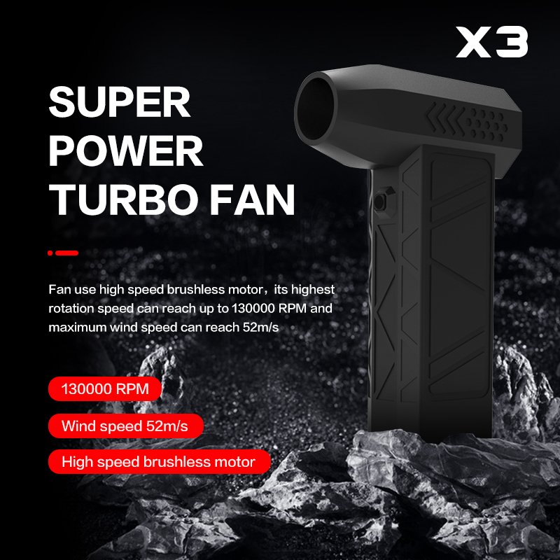 Rechargeable Handheld Fan AIR BLOWER FAN 130,000 RPM Powerful Blower with High-Speed Duct Fan