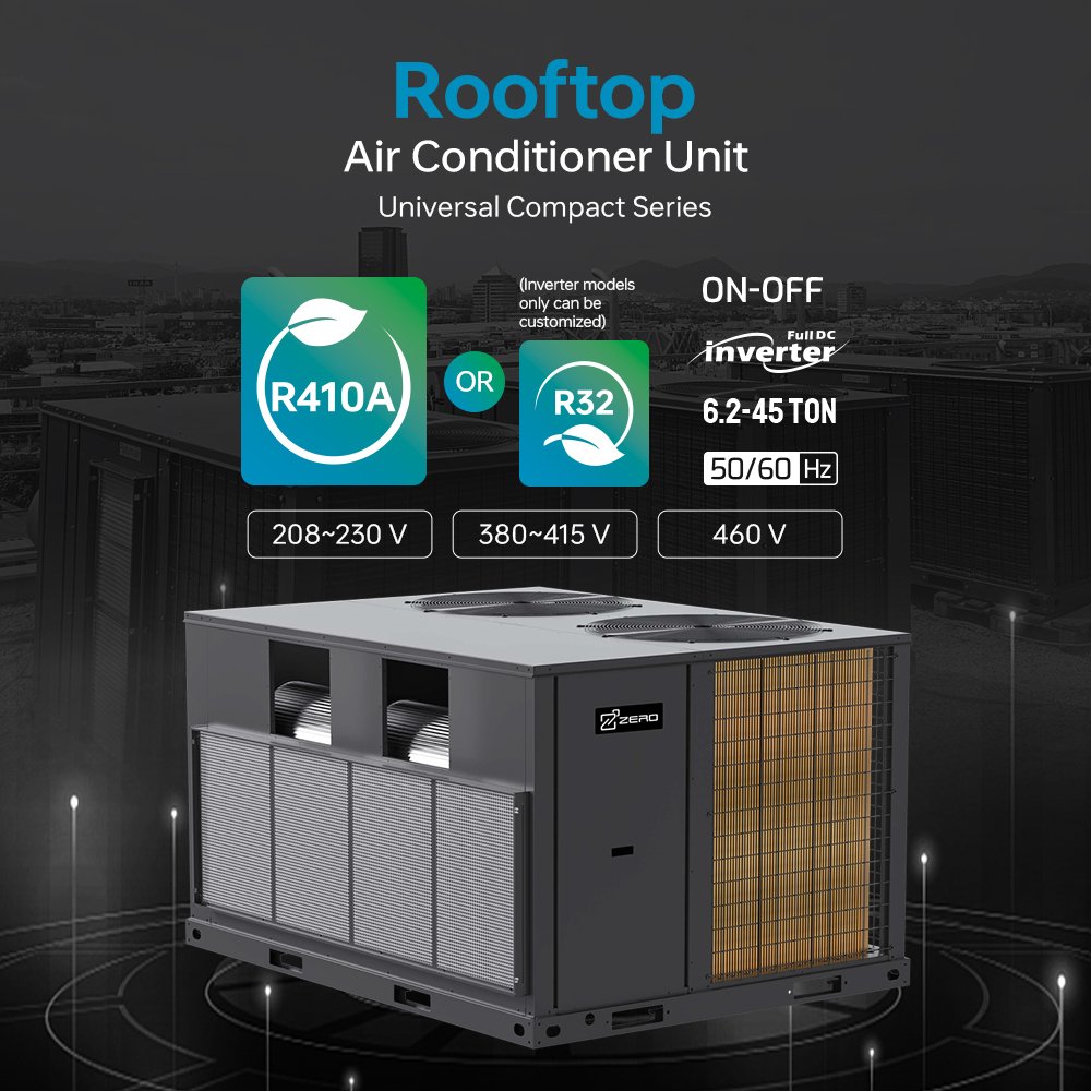 ZERO Factory Wholesale 5 Ton zero Package Unit air Conditioner 50hz 60hz air Conditioner Heat Pump Package 30 Ton