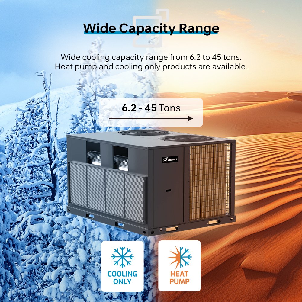 ZERO Factory Wholesale 5 Ton zero Package Unit air Conditioner 50hz 60hz air Conditioner Heat Pump Package 30 Ton