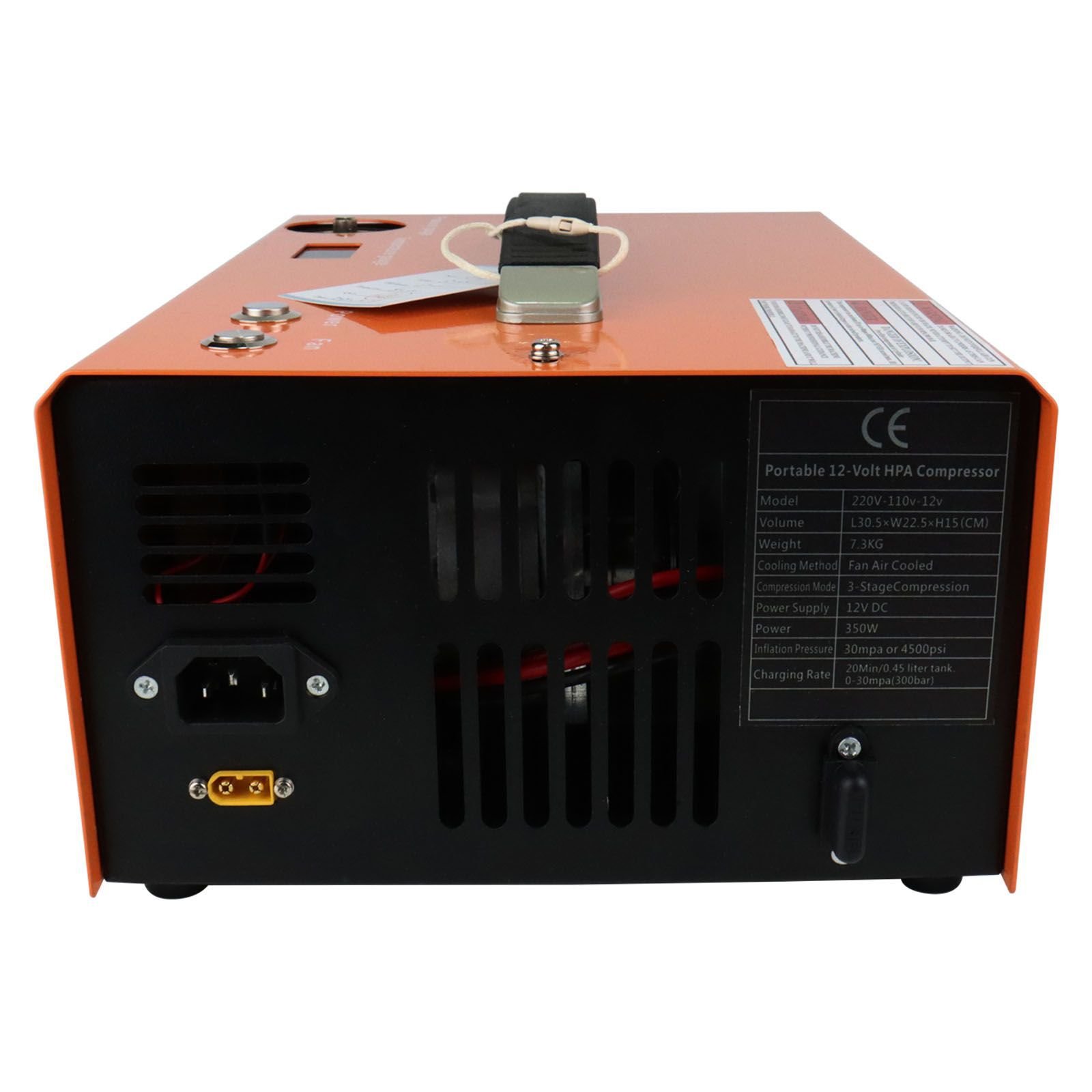 Low Noise 4500 PSI Auto-shutdown 12v 300bar PCP Large Electric air Compressor
