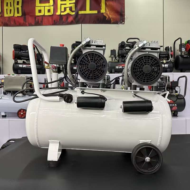 Professional Tank Engine Lubricated Motor Multiple Models Silent Oil Free Portable Piston Air Compressor