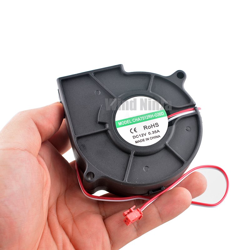 CHA7512RH-O30D 75mm Blower Fan 75x75x30mm DC12V 0.35A High air Volume Centrifugal Turbo Blower for Humidifier Atomizer