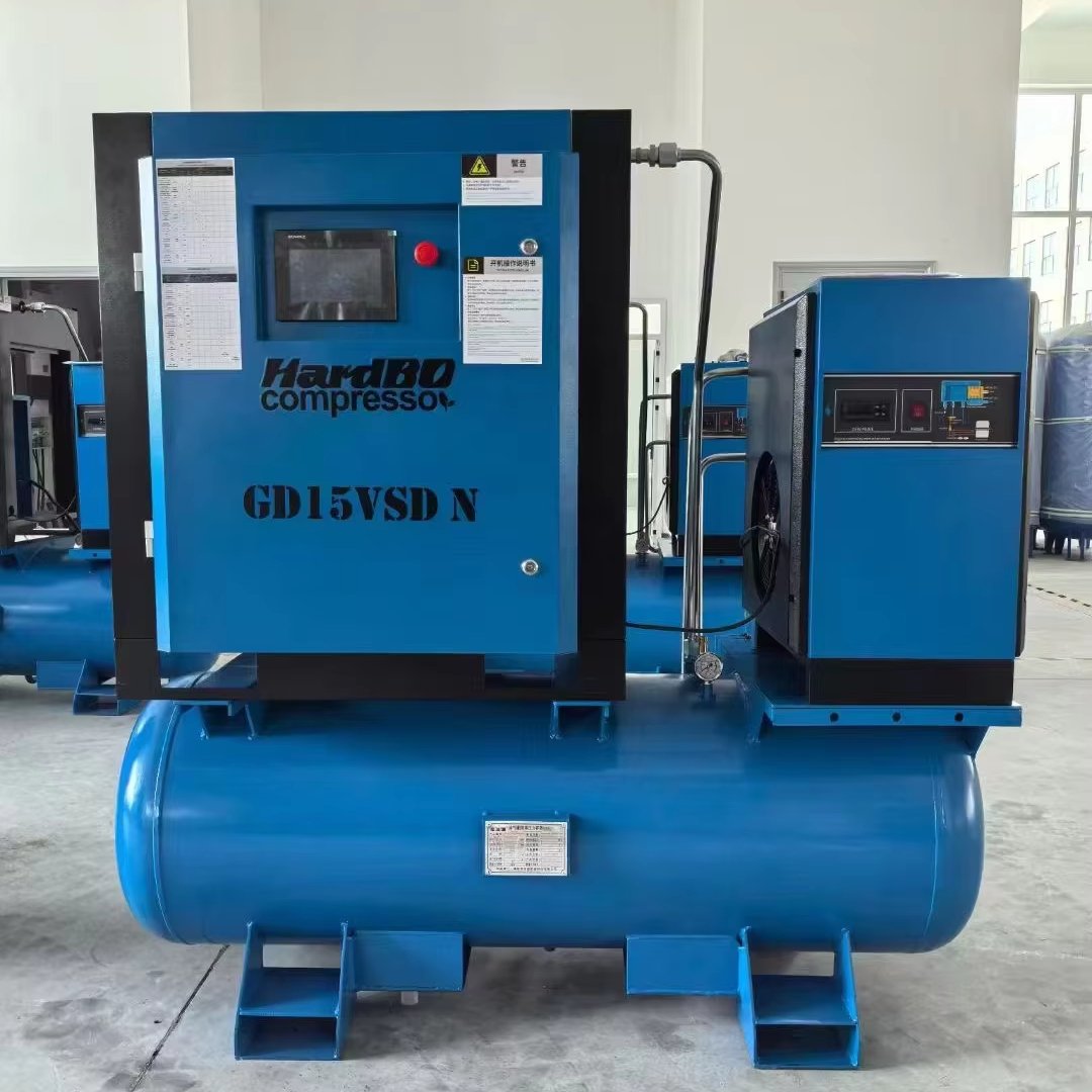 Direct Sales New 15kw Portable Integrated Air Compressor Diesel/Gas Powered 200L Tank Rotary Piston Oil-Free 220v Air