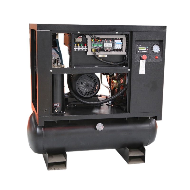 7.5kw 10hp Portable Mini Gas Compressor Machine Screw air Compressor with Dryer and tank