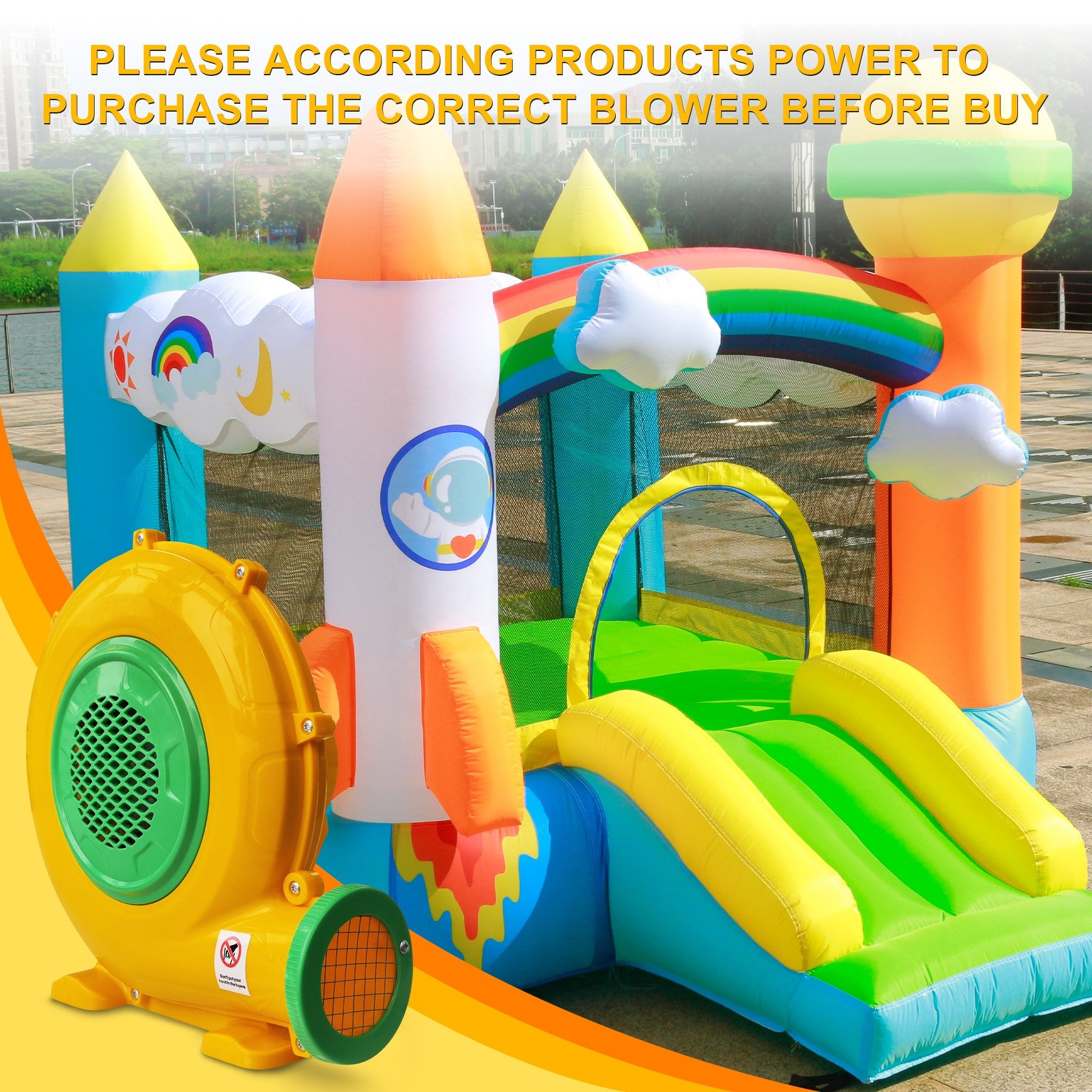 High Power 550W Electric Medium Pressure Inflatable Blower Fan Inflatable Slide Jumping Castle Air Blower for Bounce House