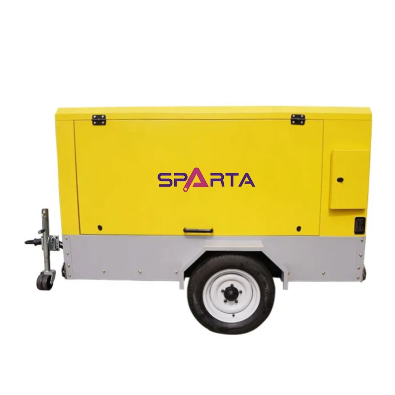 185 Cfm Mining Portable Diesel Air Compressor Movable Air Compressor for Drilling Rig