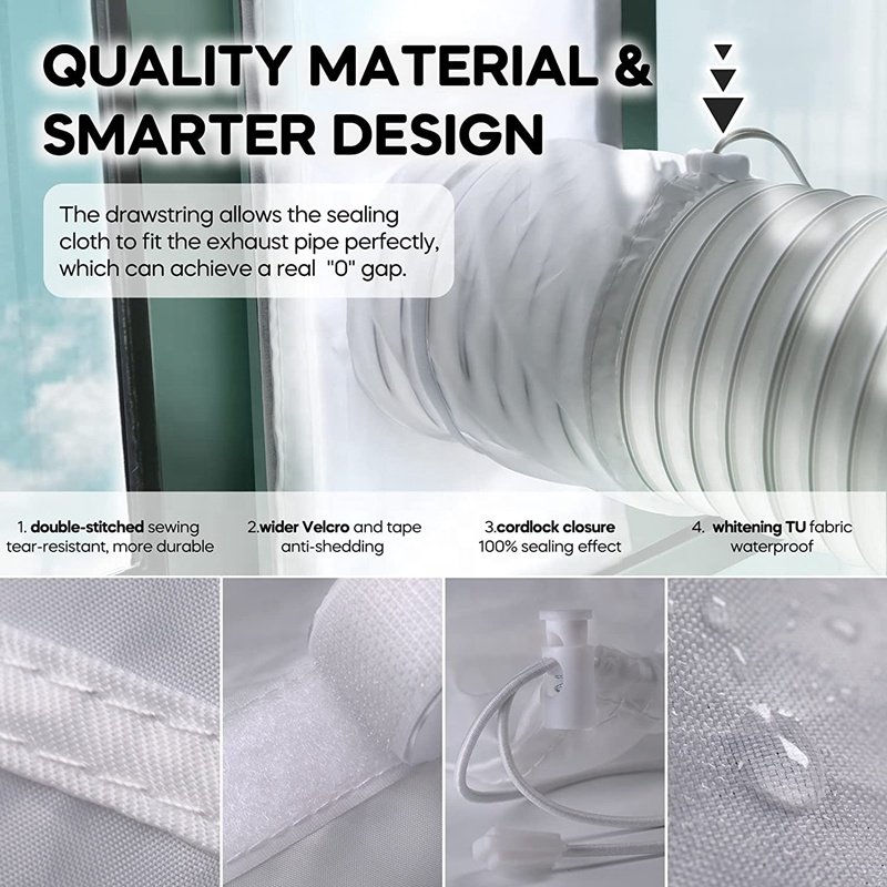 Adjustable Upgraded Easy to Install 25x62~92cm Window Seal for Portable Air Conditioner AC Window Seal Vent Kit