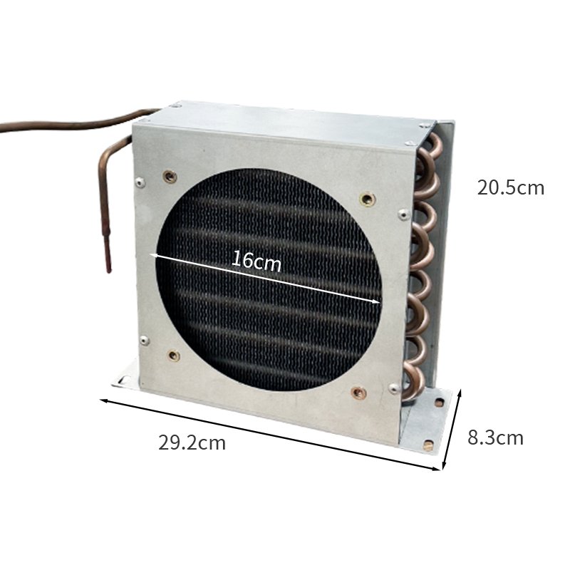 Longhey Double Air Duct 2 Fans Industrial Refrigeration Aluminum Fin Condenser Air Cooled Condenser Refrigerator Spare Parts
