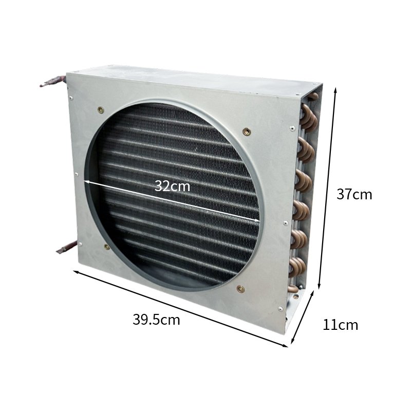 Longhey Double Air Duct 2 Fans Industrial Refrigeration Aluminum Fin Condenser Air Cooled Condenser Refrigerator Spare Parts