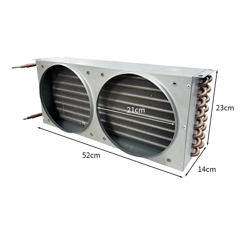 Longhey Double Air Duct 2 Fans Industrial Refrigeration Aluminum Fin Condenser Air Cooled Condenser Refrigerator Spare Parts