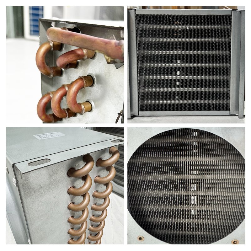 Longhey Double Air Duct 2 Fans Industrial Refrigeration Aluminum Fin Condenser Air Cooled Condenser Refrigerator Spare Parts