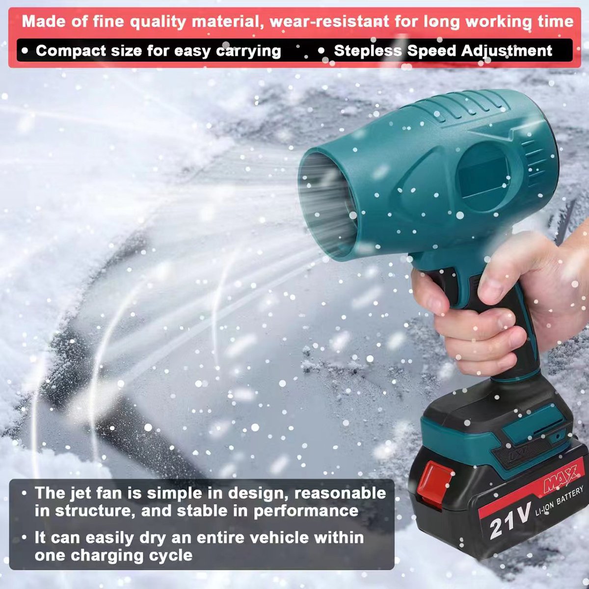 Mini Turbo Jet Fan with High-Performance Brushless Motor 2000W Powerful Blower Violent High-Speed Duct Fan