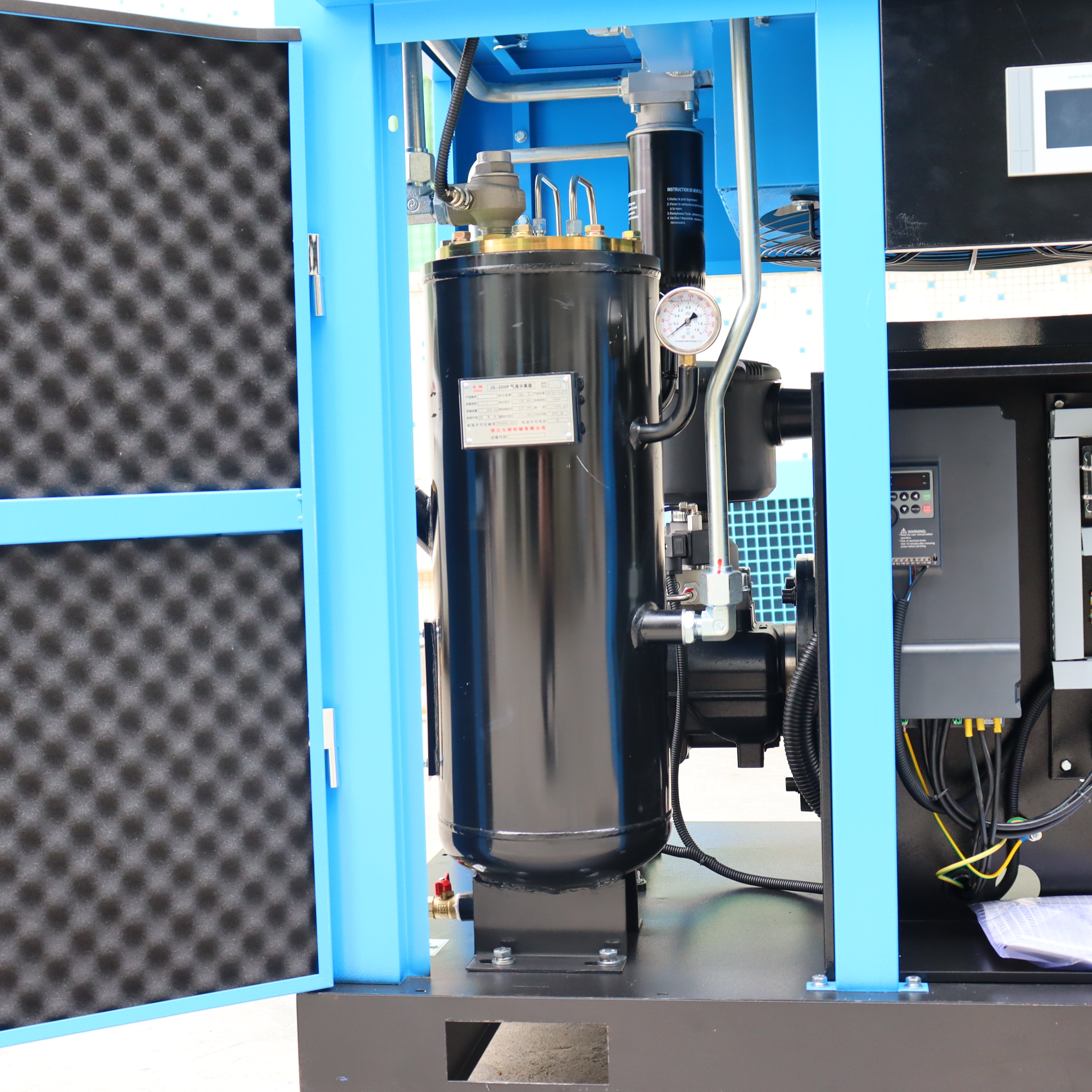 Oil-Lubricated PM Screw Air Compressor 7.5-250kW, 8-16bar, 60dB Low Noise, IP23 Motor Protection Industrial Applications