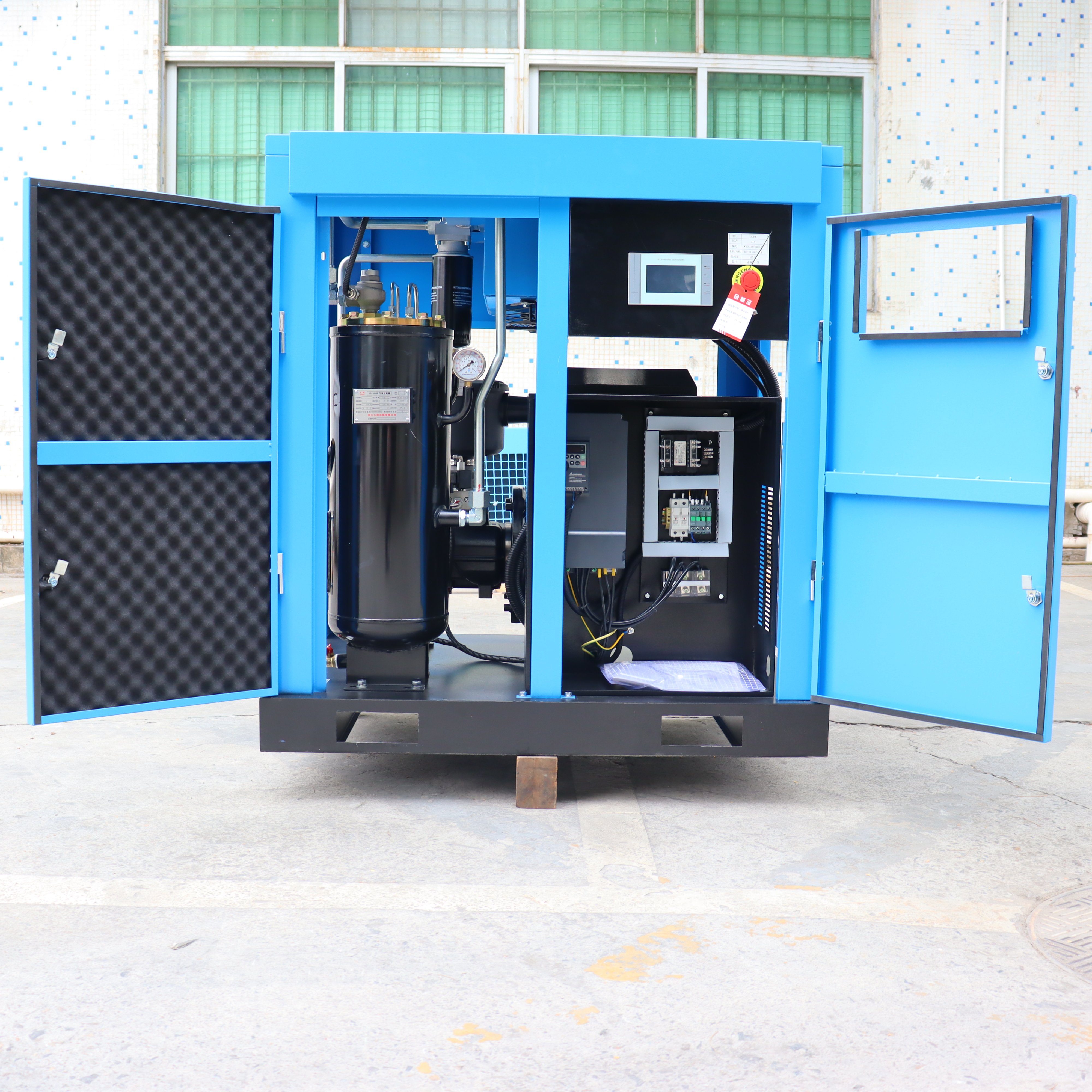 Oil-Lubricated PM Screw Air Compressor 7.5-250kW, 8-16bar, 60dB Low Noise, IP23 Motor Protection Industrial Applications