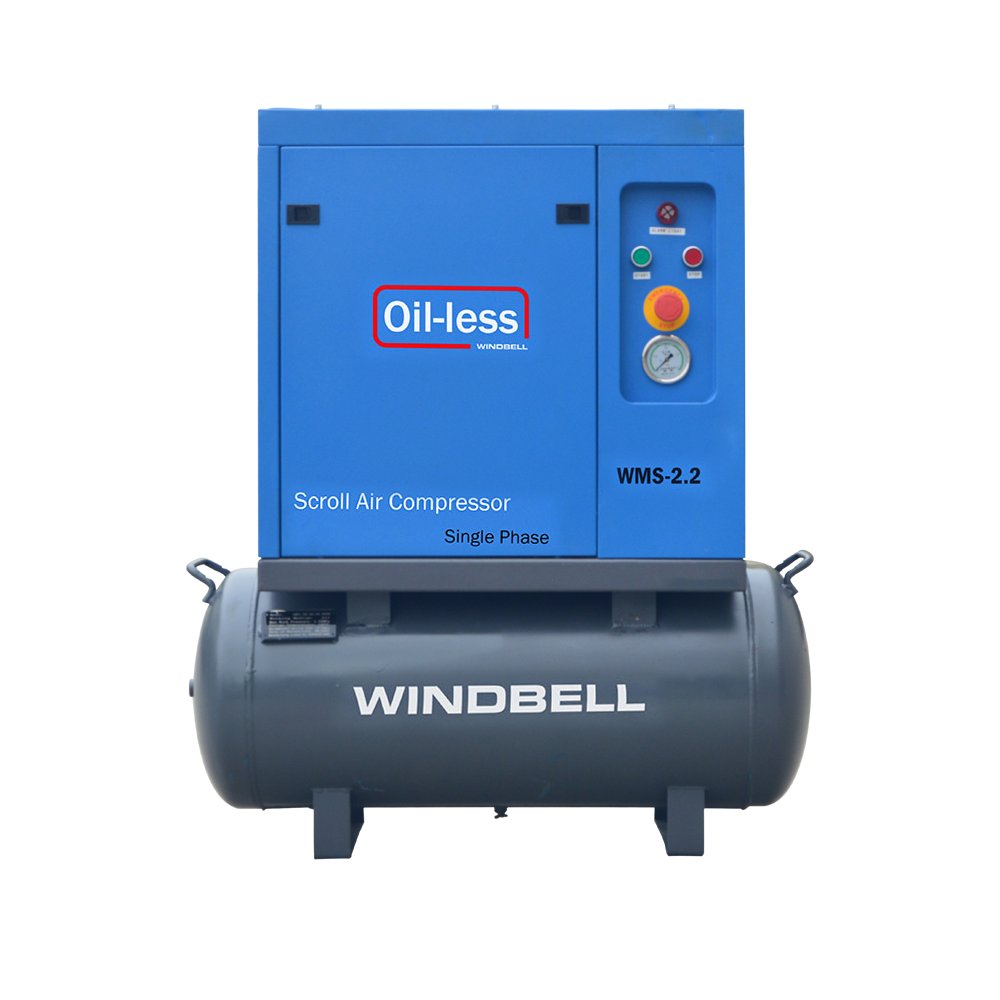 High Quality Environmental Compact Air Tank Oilless Silent 2.2kw 3Hp Electric Rotary Scroll Air Compressor