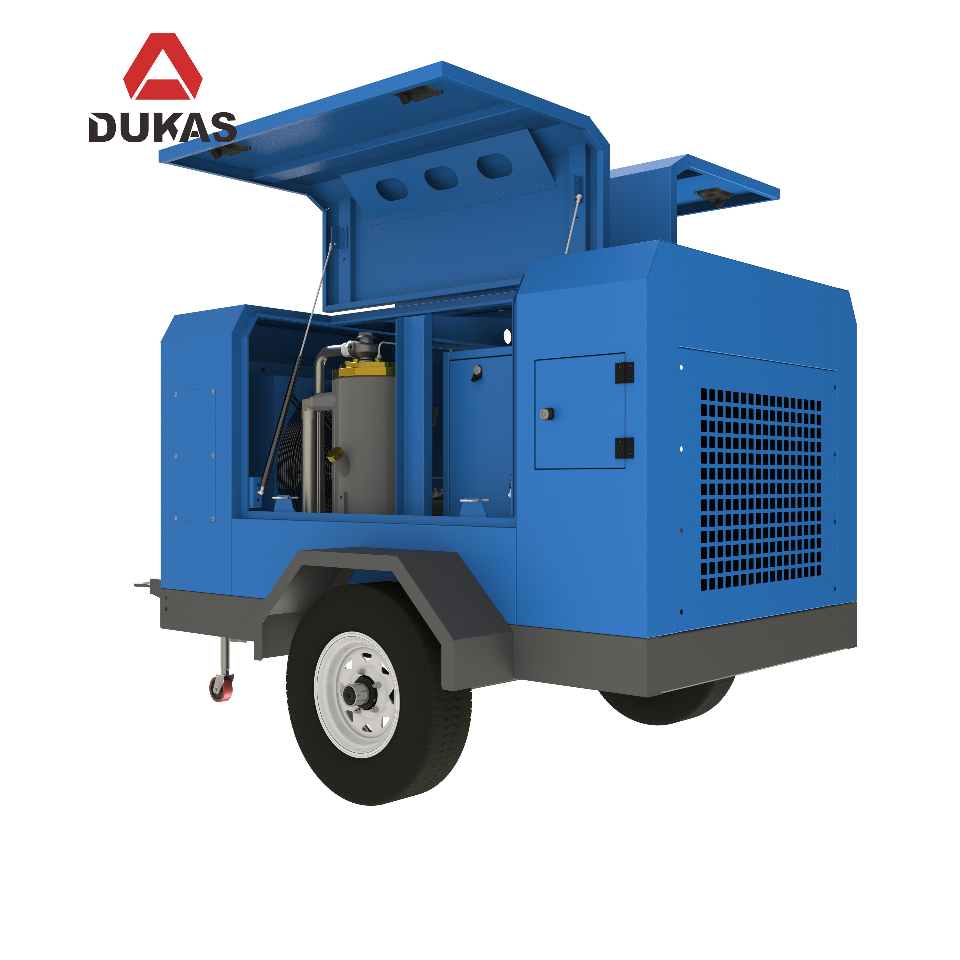 Intelligent Portable Dukas Portable Electric Screw Air Compressor 16M3/Min with 8/10/12Bar 75KW/110KW Power 380V Motor Gas Engine Mobile Compressor