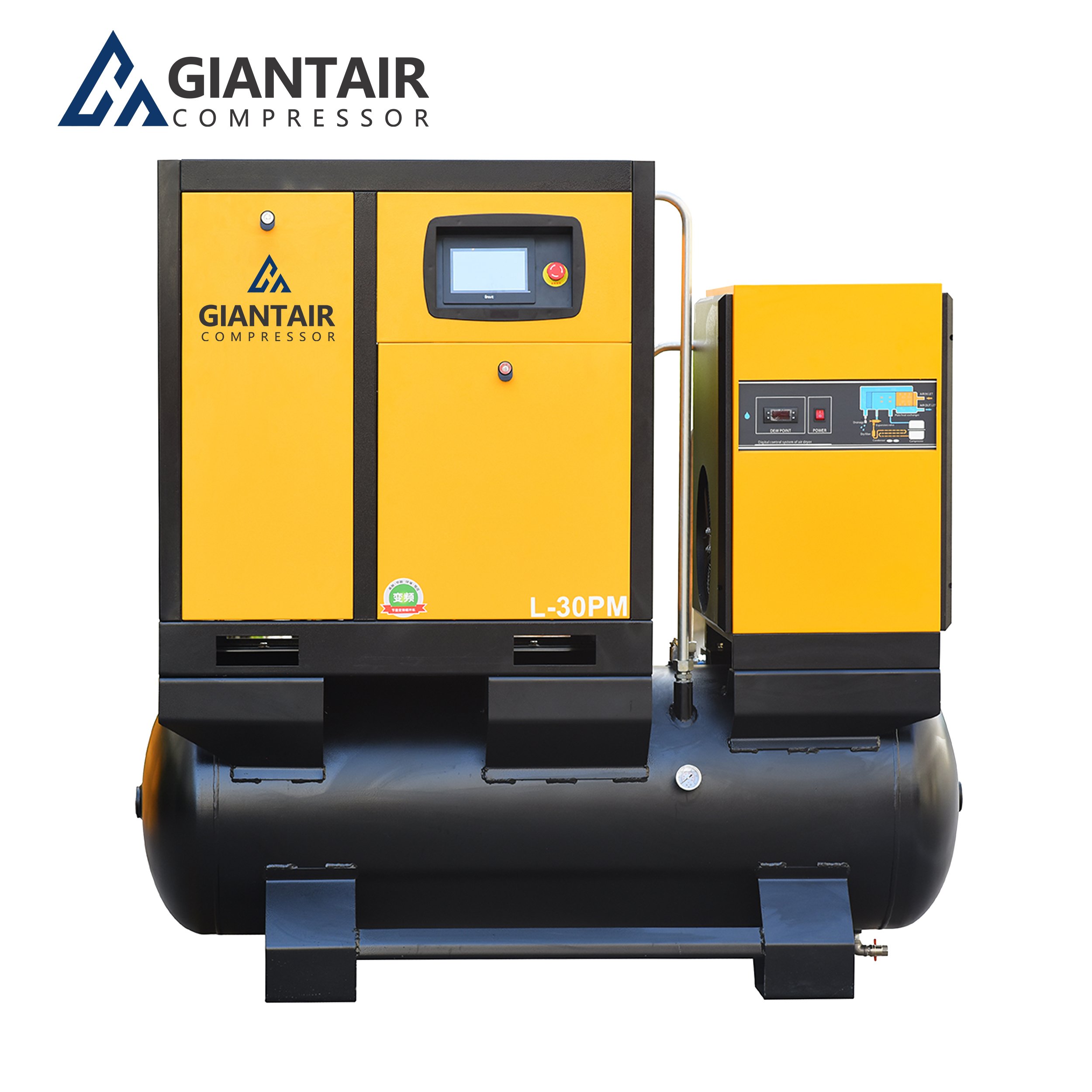 Giantair Energy Saving 7.5kw 11kw 15kw 22kw All in One 15 Hp Air Compressor 12 Bar 500lt Air Compressor 4 in 1 Air Compressor