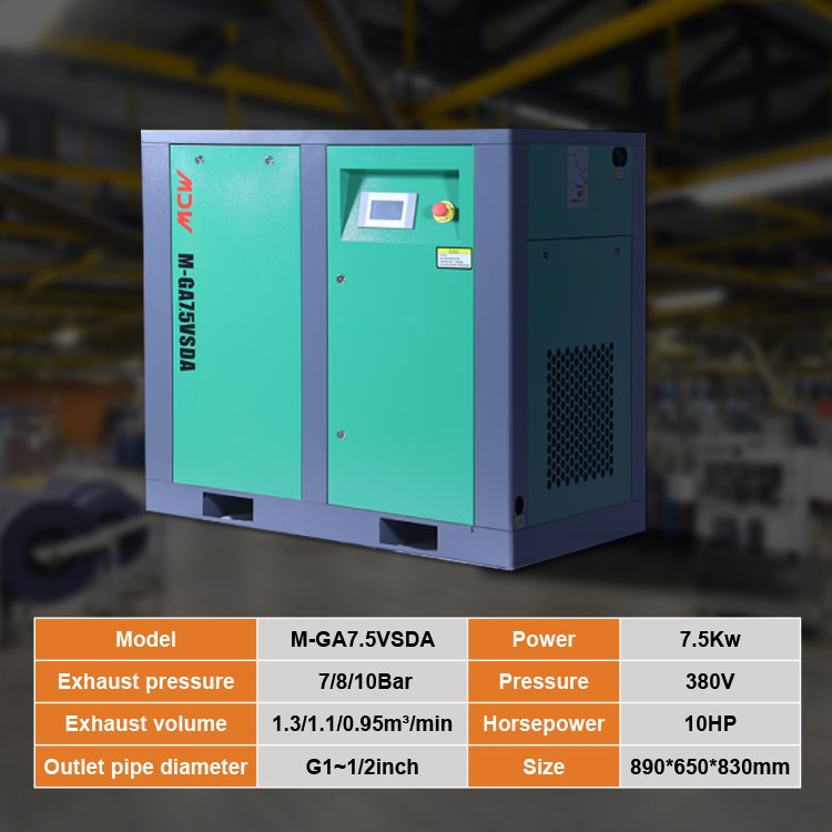 Manufacturer Energy-saving 7.5KW 10HP Machine Magnet Rotary Air Screw Compressor air Compressor 10HP
