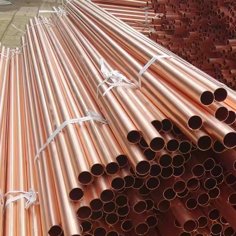 Copper Tube Condenser Coil Pipe Custom Flattened Tube Copper Heatpipe Copper Tube Header Air Conditioning