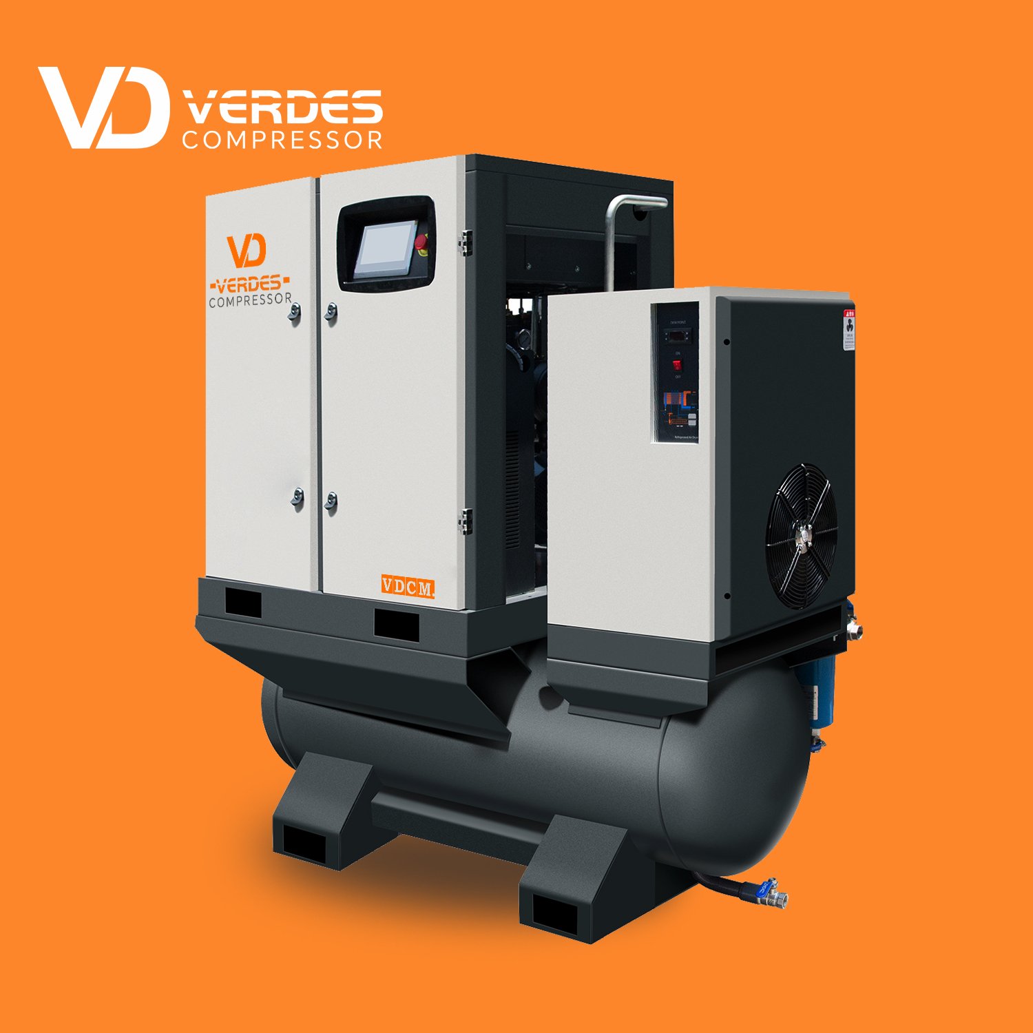 200 250 300 400 500 1000 Liter Industrial Electric Rotary Screw 4in1 air Compressor Portable Machine with air Dryer