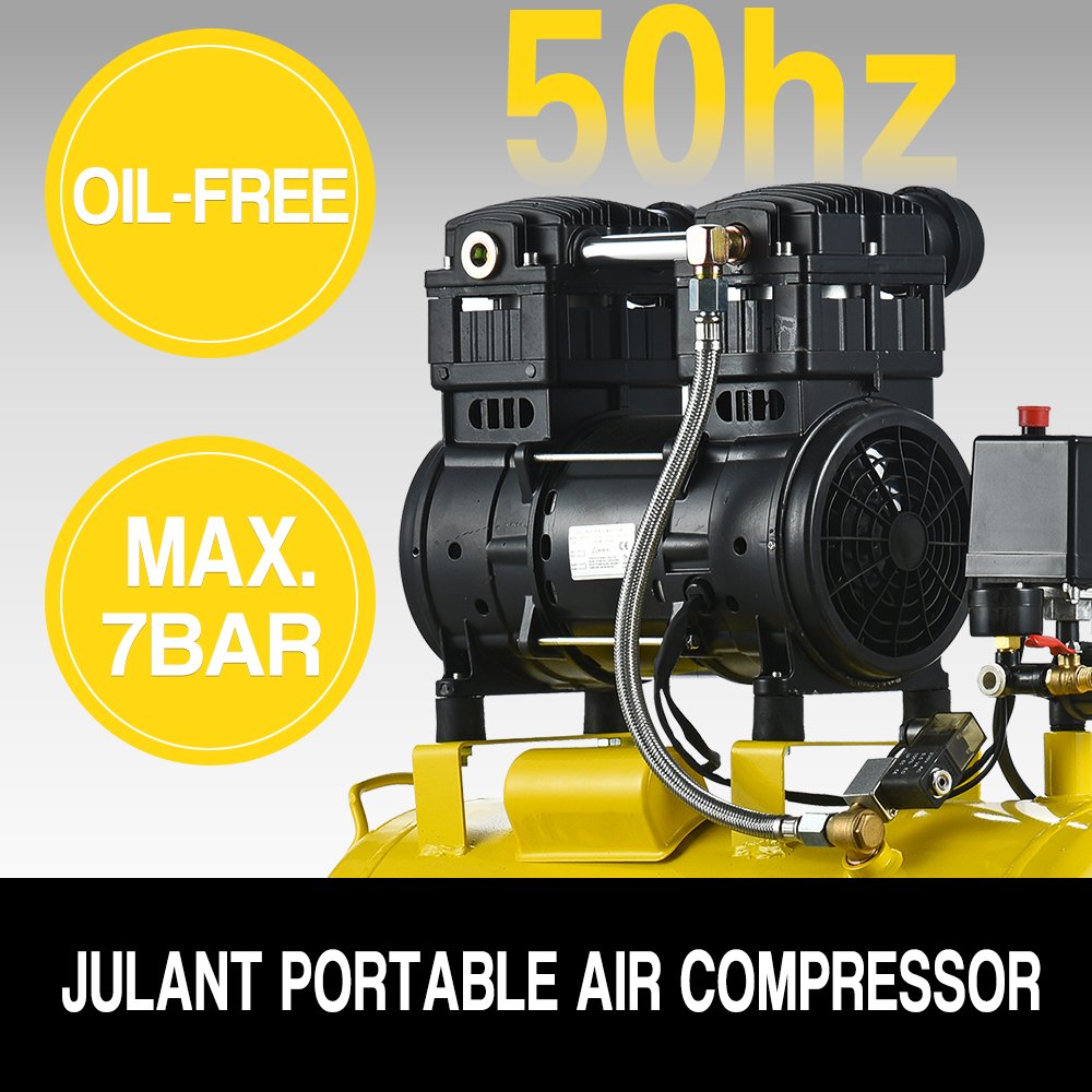 Silent Oil Free Portable Industrial Compressors Machine 220V 1400RPM 1Hp 750W 50L Compressor air