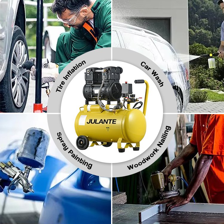 Silent Oil Free Portable Industrial Compressors Machine 220V 1400RPM 1Hp 750W 50L Compressor air