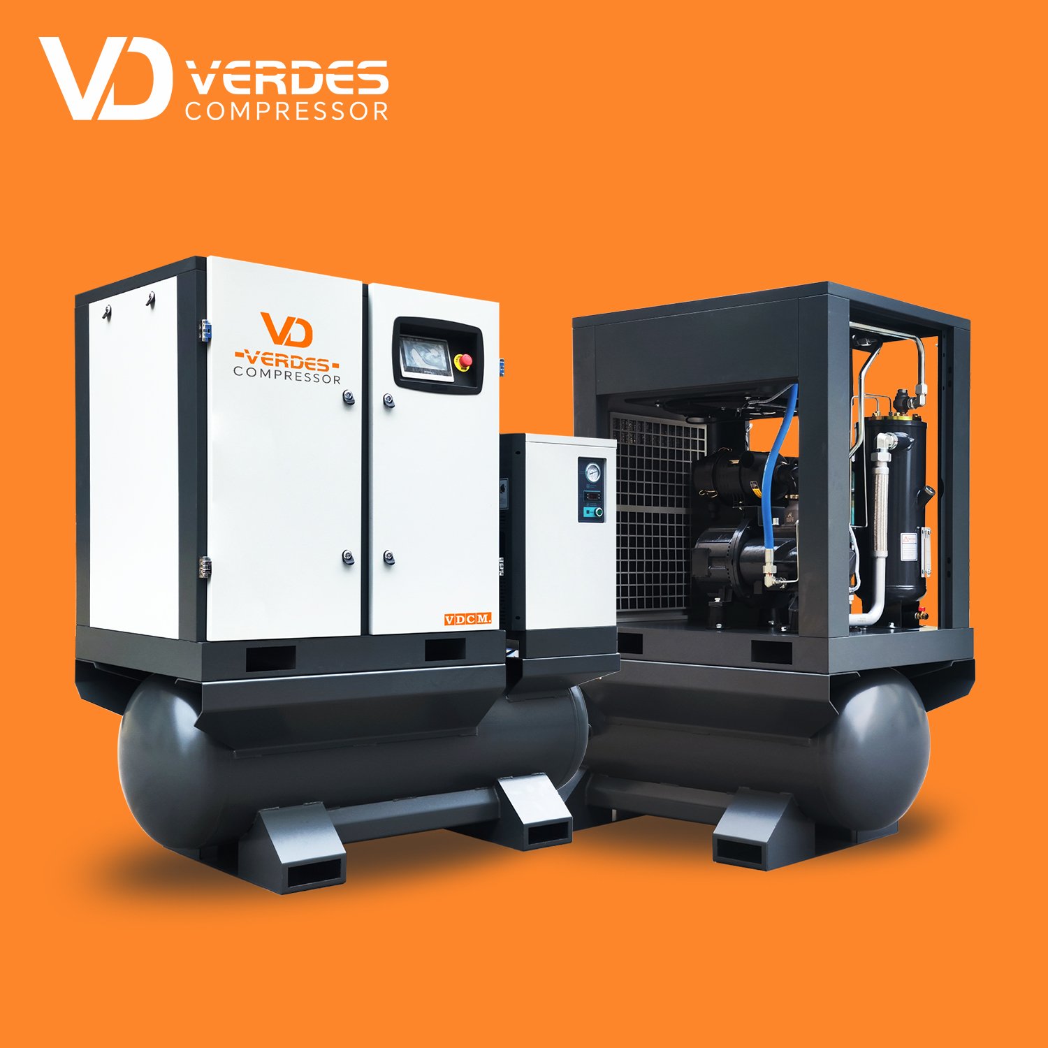 Industrial 110v 220v 440v 460v 11kw 15kw 22kw 13bar 16bar Laser Cutting Intergrated Air Compressor With 500L Air Receiver