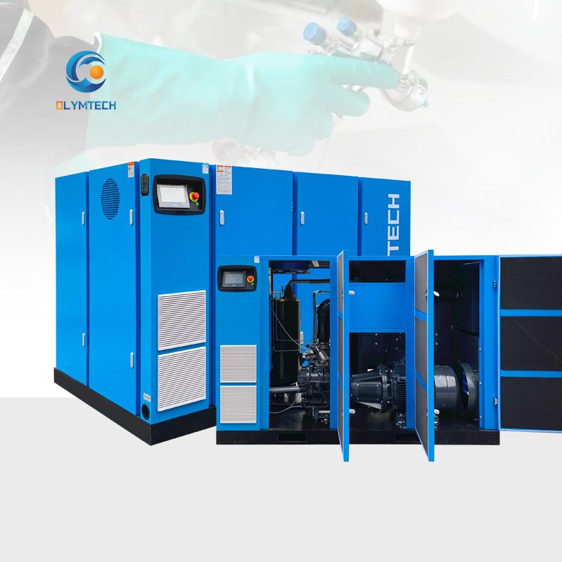 New 75kw Twin Two Stage Direct-Driven Rotary Screw Air Compressor Industrial 380V 100hp Motor Power Essential Air End
