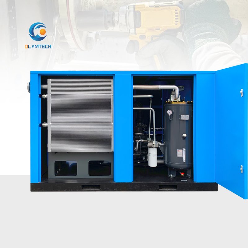 New 75kw Twin Two Stage Direct-Driven Rotary Screw Air Compressor Industrial 380V 100hp Motor Power Essential Air End
