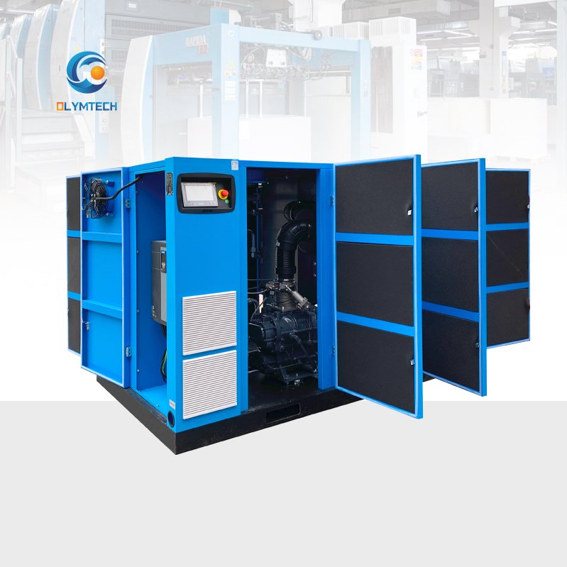 New 75kw Twin Two Stage Direct-Driven Rotary Screw Air Compressor Industrial 380V 100hp Motor Power Essential Air End