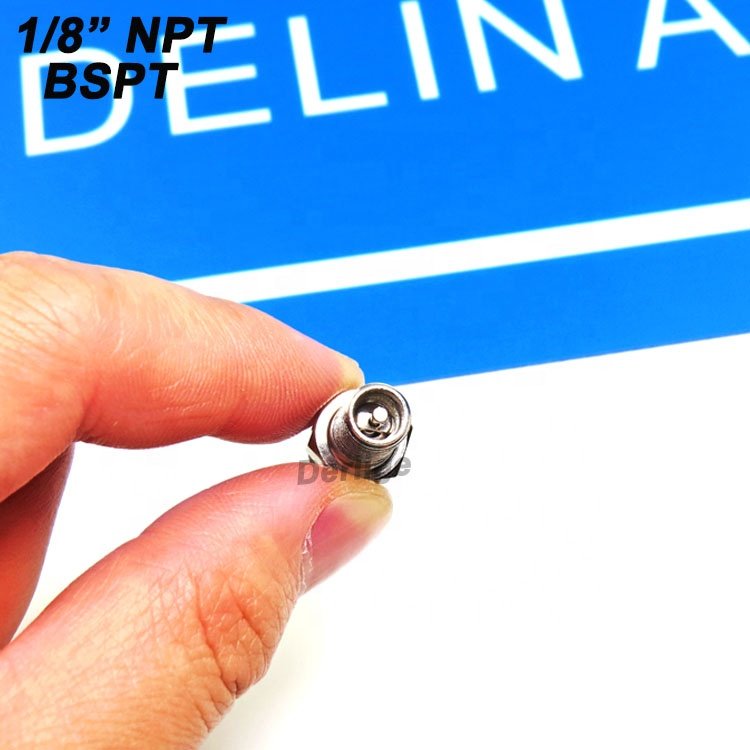 1/8-27 NPT BSPT Schrader Tank Valve Brass Material, Nickel Plated, Male Thread, Anti-Corrosion, Using for Air Compressor Tanks