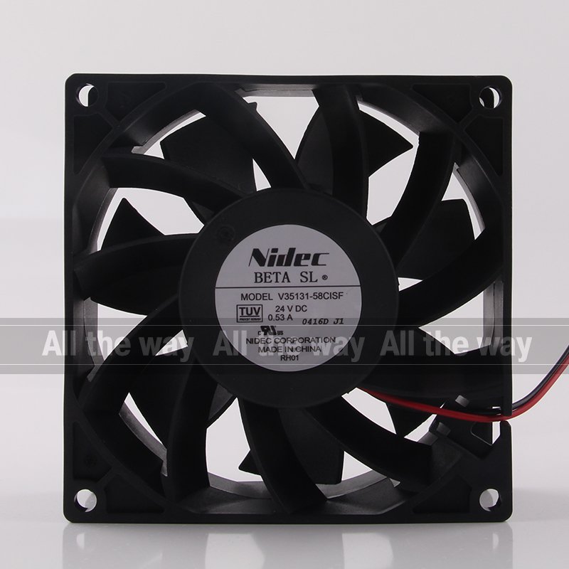 NIDECV 12V 48V DC24V 0.53A EC AC 9038 9CM 90X90X38MM 3-wire Inverter Large air Volume 35131-58CISF Cooling Fan