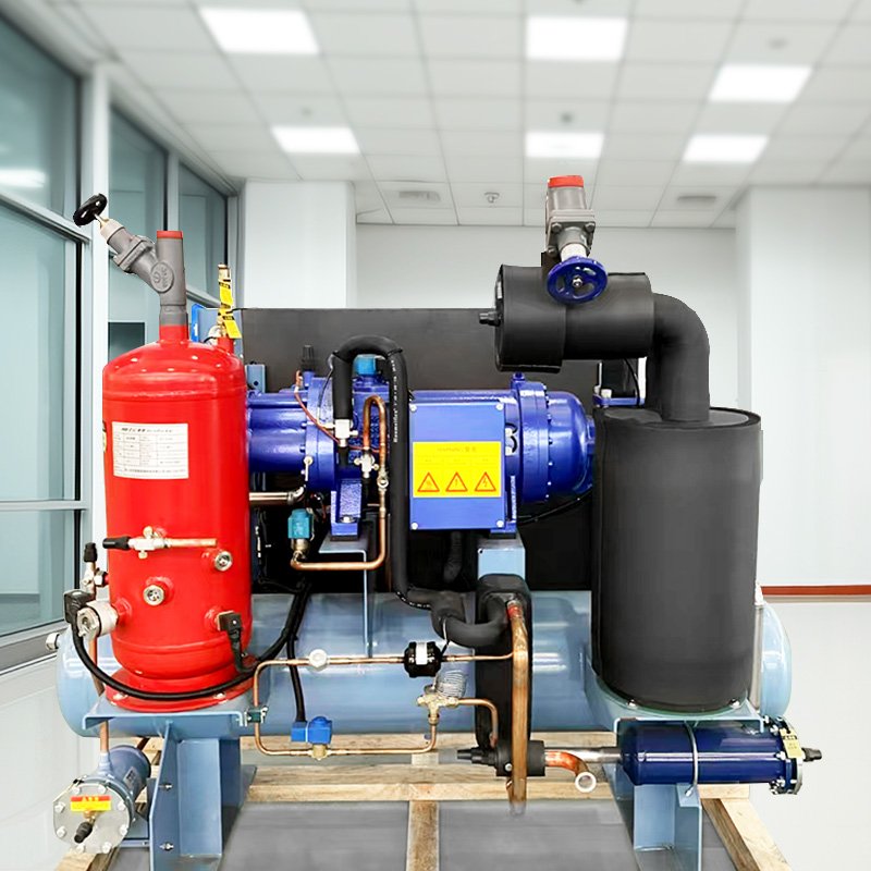 110KW Rotary Screw Refrigeration Unit 125HP Air-cooled Condensing Unit Screw Air Compressor Cooling