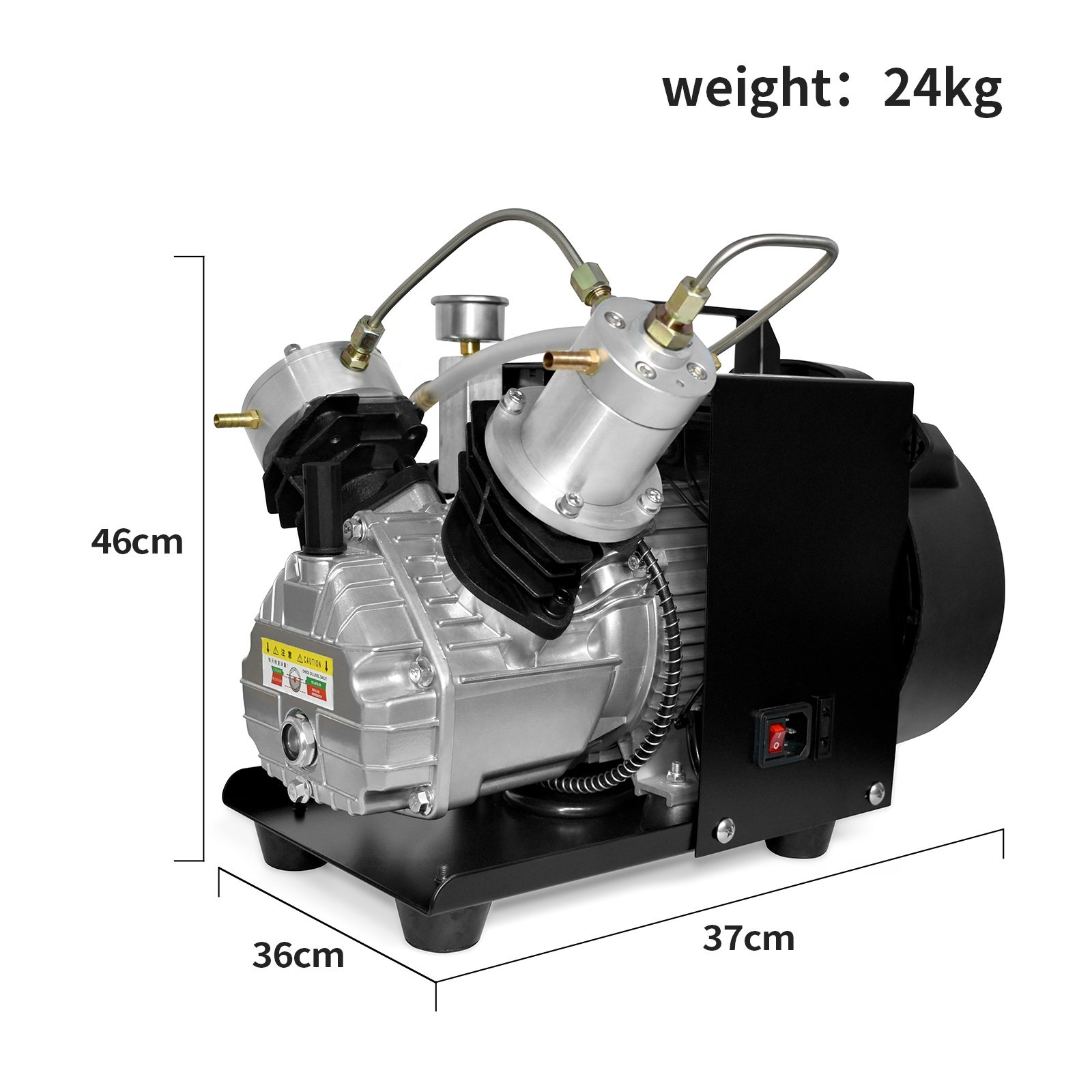 GP Double Cylinder High Pressure 4500psi 300bar Electric PCP Air Compressor for Paintball Snorkeling Water Sports Hunting