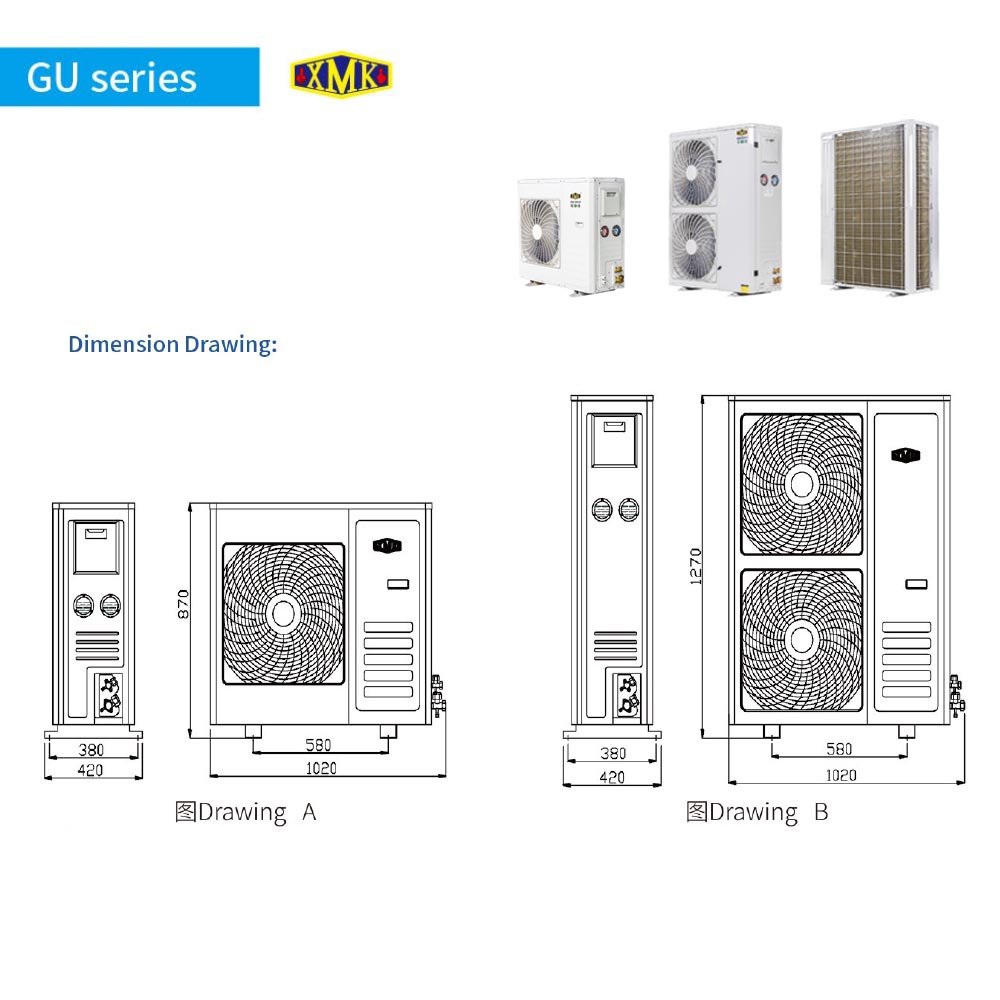 XMK GU05LYE 5HP Industrial Refrigeration Condensing Unit Medium Temp R404 ZSI15KQE Scroll Compressor Cold Room Outdoor Unit