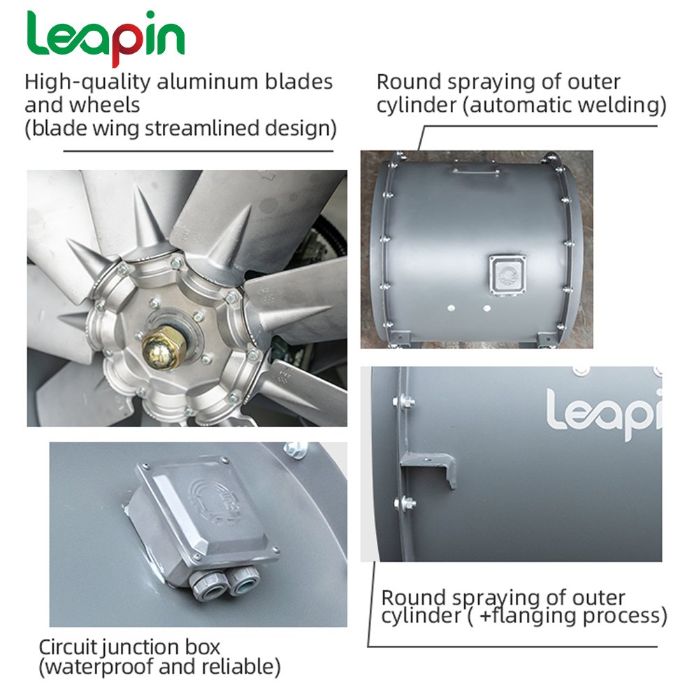High Air Volume High Pressure Low Noise High Efficiency Aluminium Impeller Axial Fan
