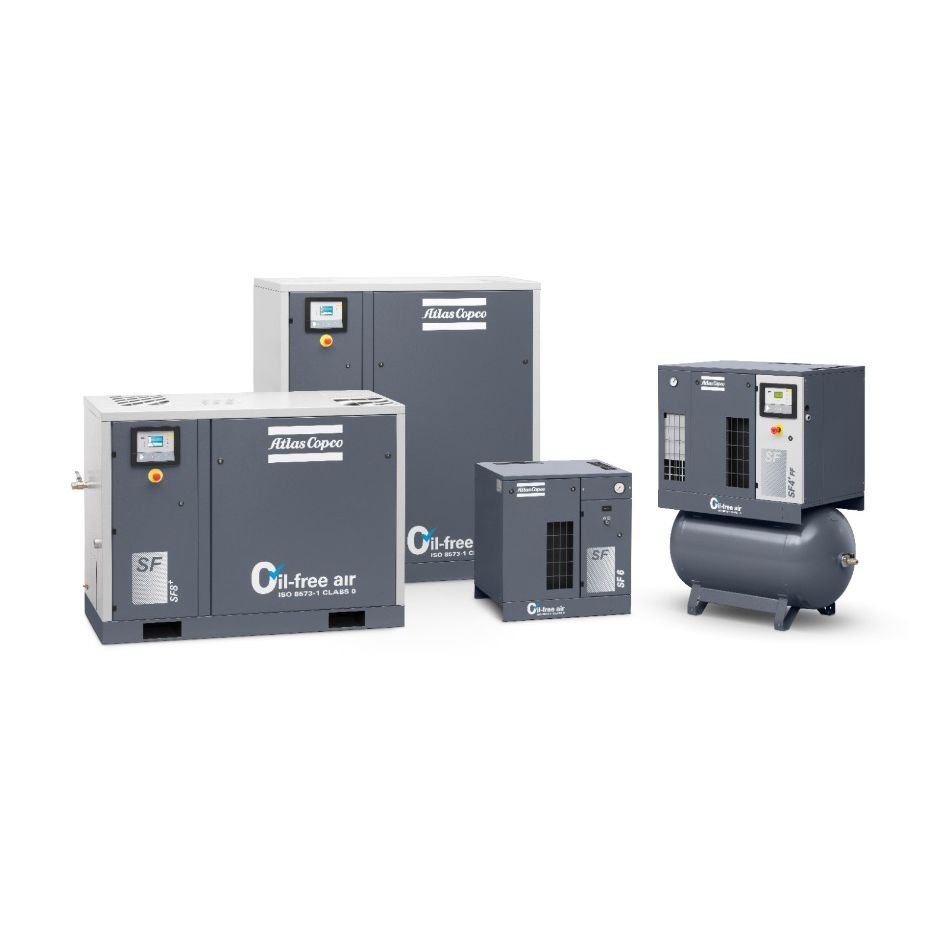 China Supplier Atlas Copco air Compressor Sf4 Sf8 2.2KW 3.7KW Oil-free Scroll Oil Free Screw air Compressor