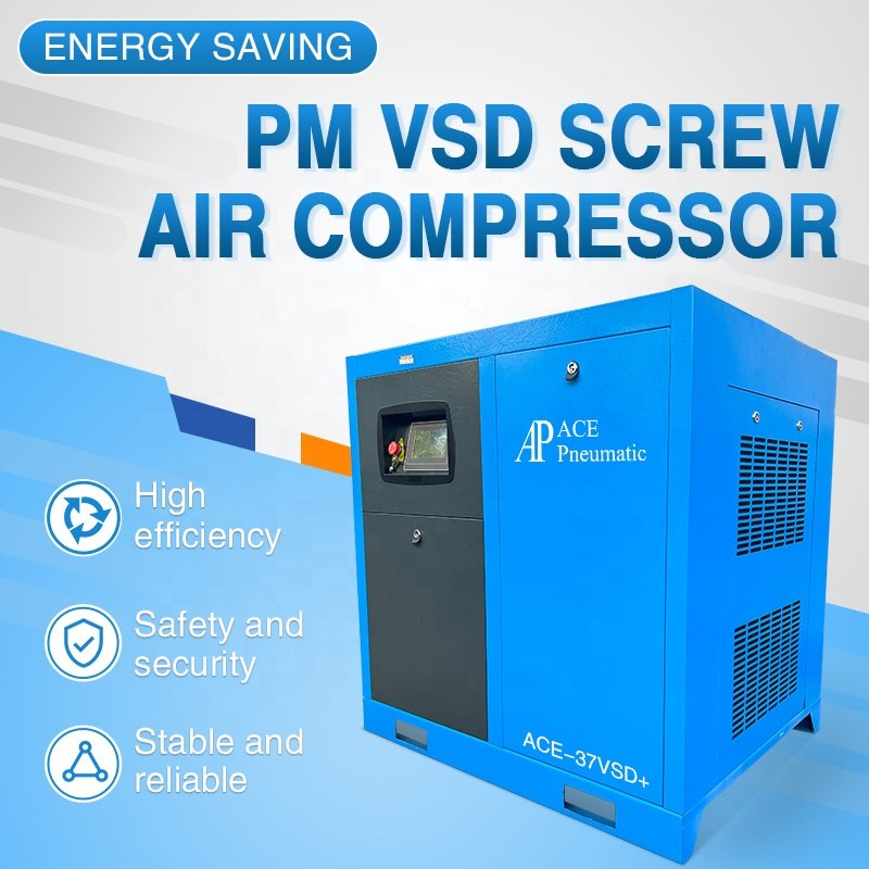 Screw Air Compressor Industrial 7.5kw 10hp 10bar Pm Vsd High Efficiency Energy Saving Screw Compressor Buy