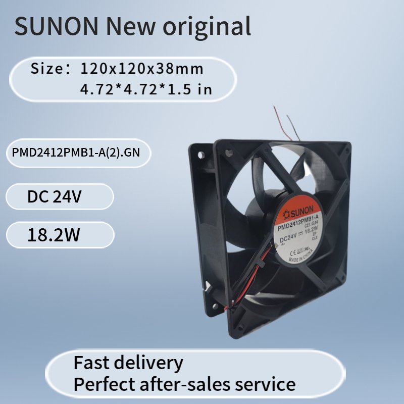 SUNON 120x120x38mm PMD2412PMB1 DC 24V Motorcycle Fan 18.2W Small Exhaust Fan High Speed Server Power Cooling Fan