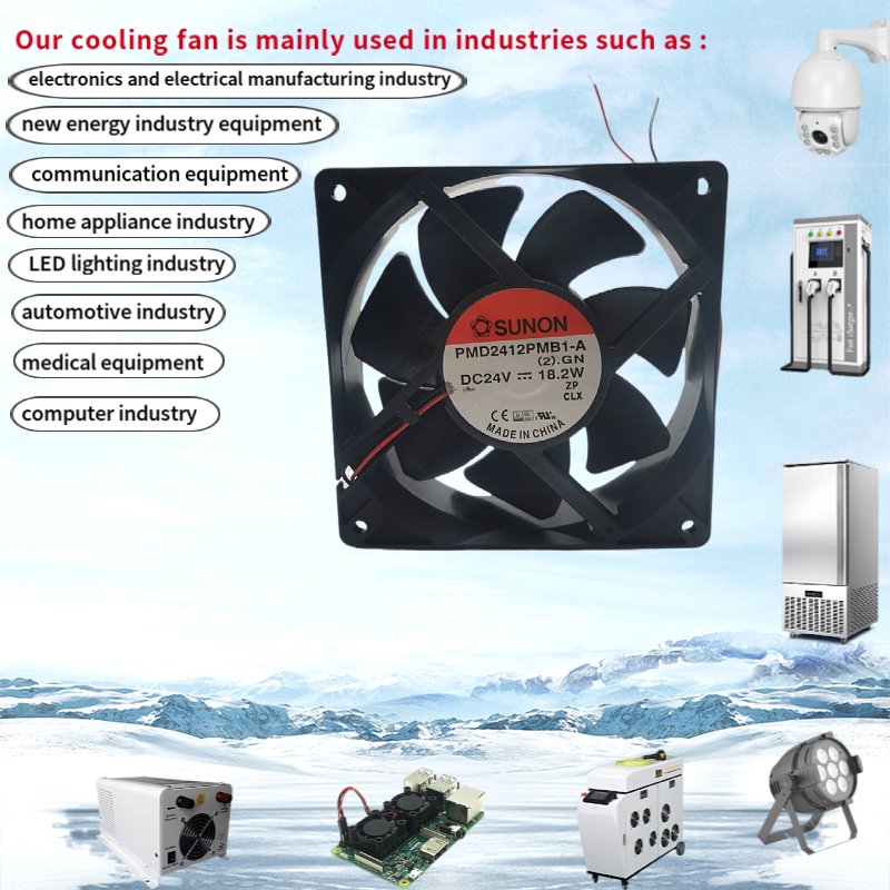 SUNON 120x120x38mm PMD2412PMB1 DC 24V Motorcycle Fan 18.2W Small Exhaust Fan High Speed Server Power Cooling Fan