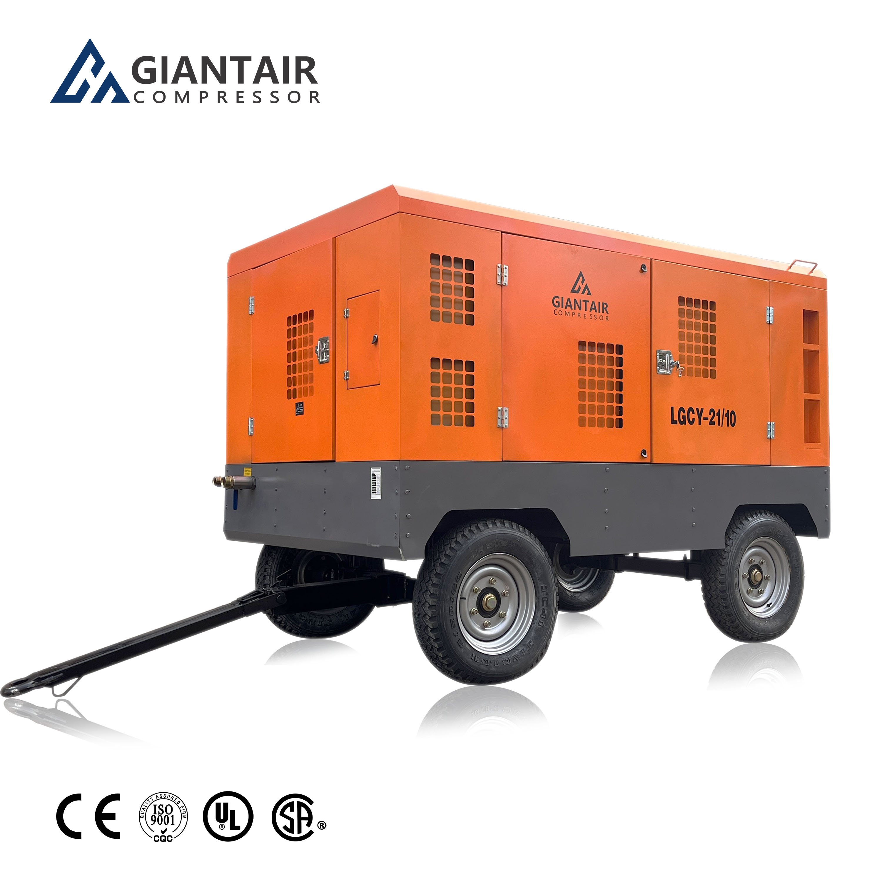 GIANTAIR 25bar 31m3/min Cummins Engine diesel Screw air Compressor for Mining/water Well Drilling Rig Towable air Compressor