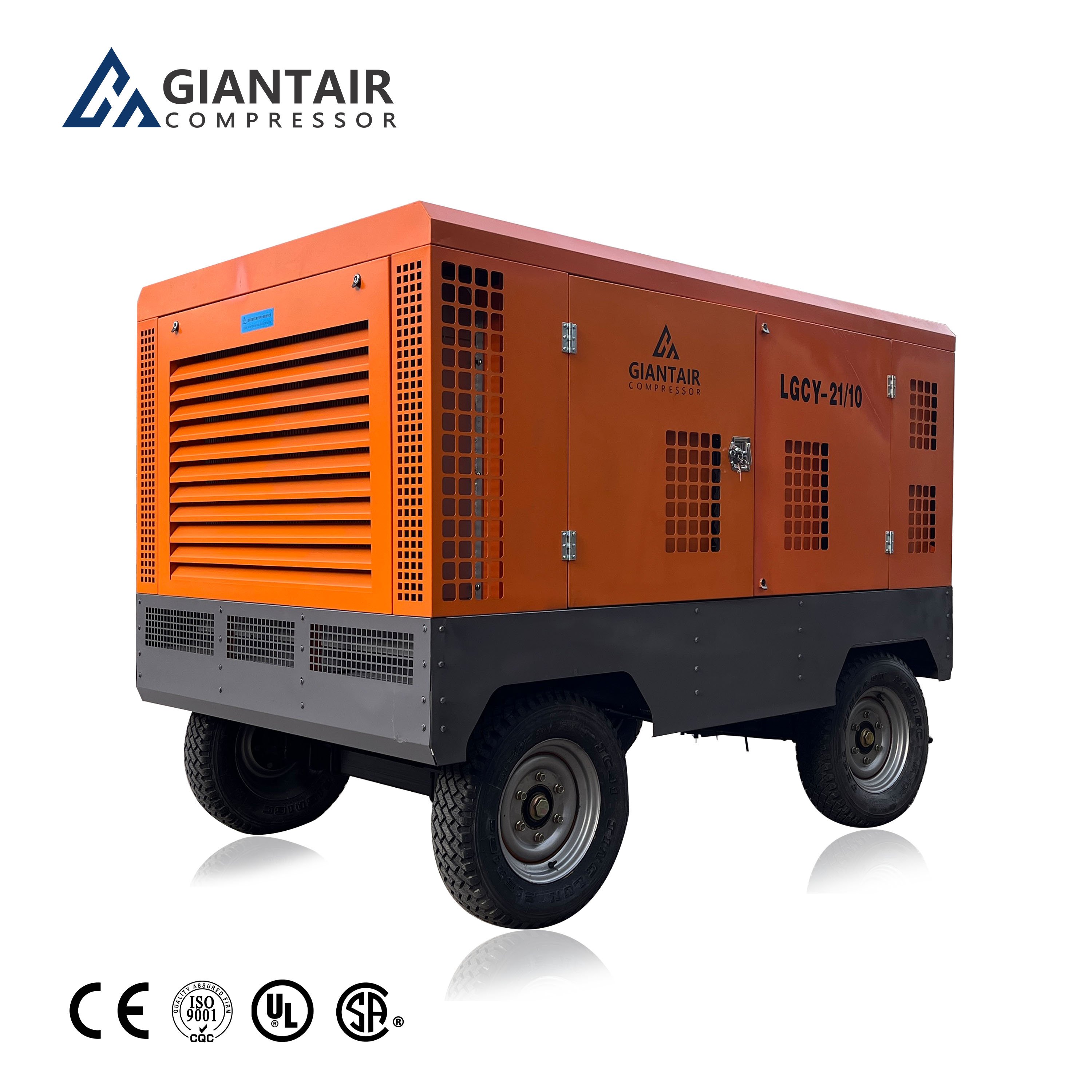 GIANTAIR 25bar 31m3/min Cummins Engine diesel Screw air Compressor for Mining/water Well Drilling Rig Towable air Compressor