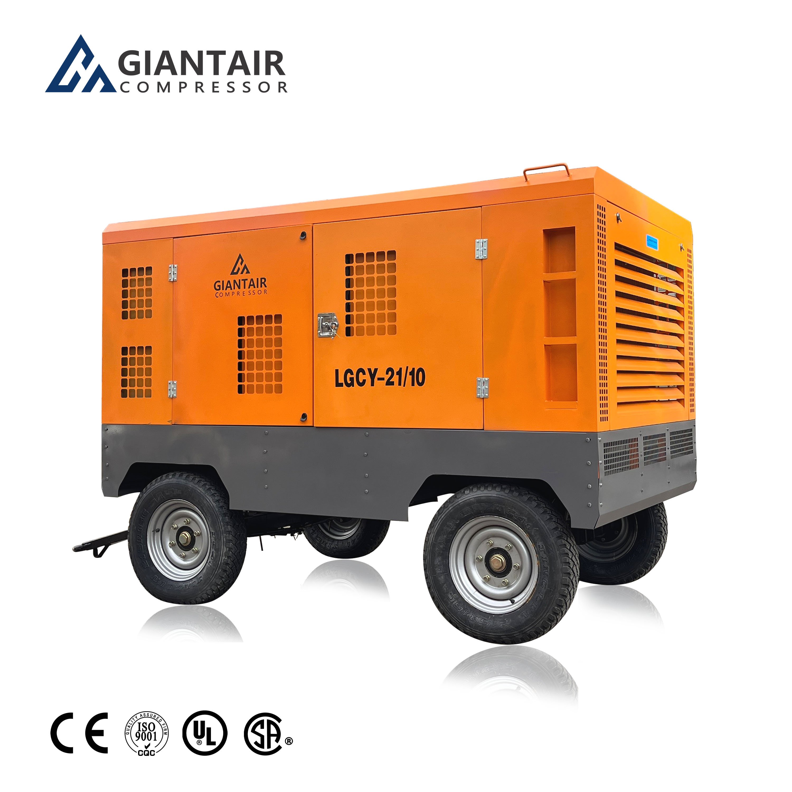 GIANTAIR 25bar 31m3/min Cummins Engine diesel Screw air Compressor for Mining/water Well Drilling Rig Towable air Compressor