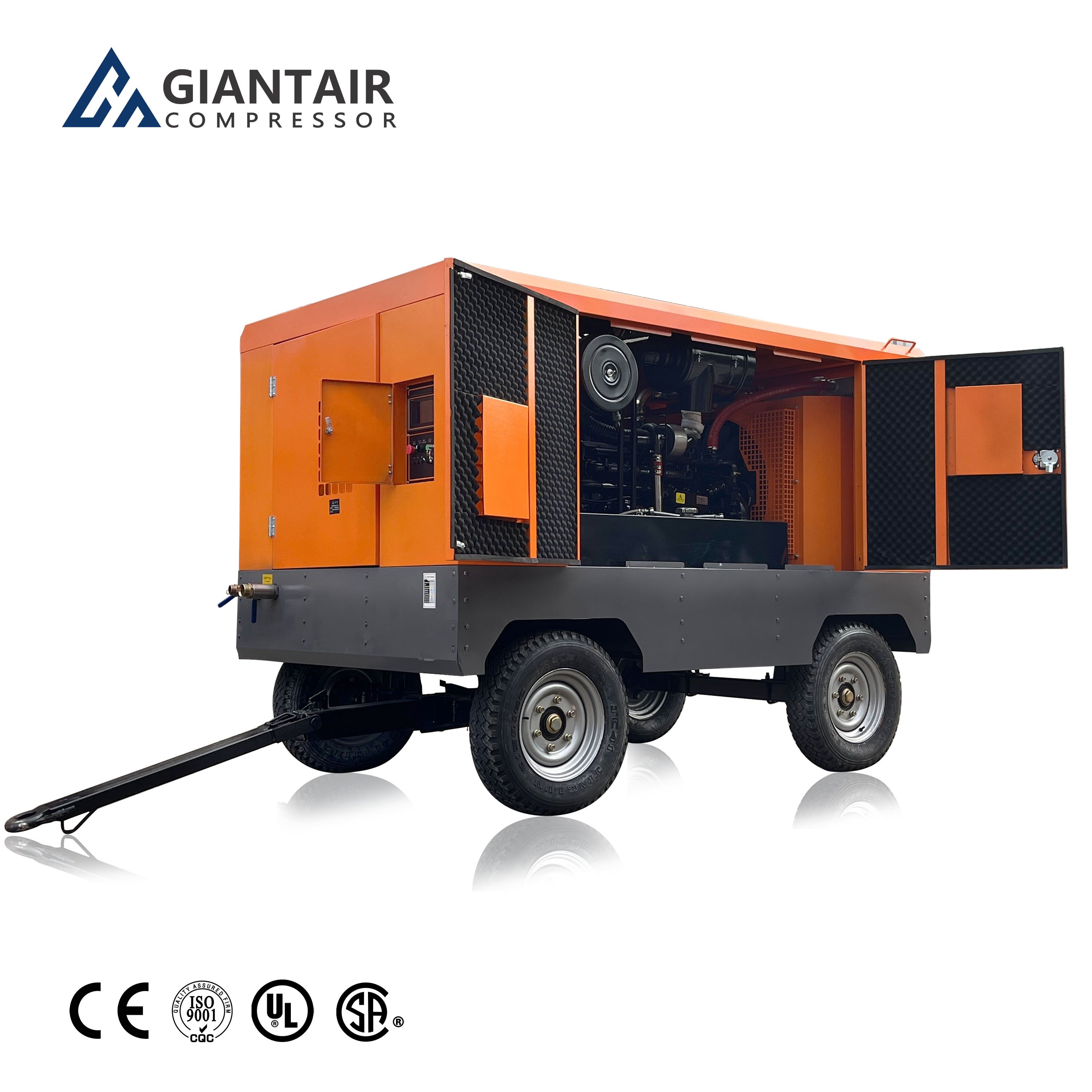 GIANTAIR 25bar 31m3/min Cummins Engine diesel Screw air Compressor for Mining/water Well Drilling Rig Towable air Compressor
