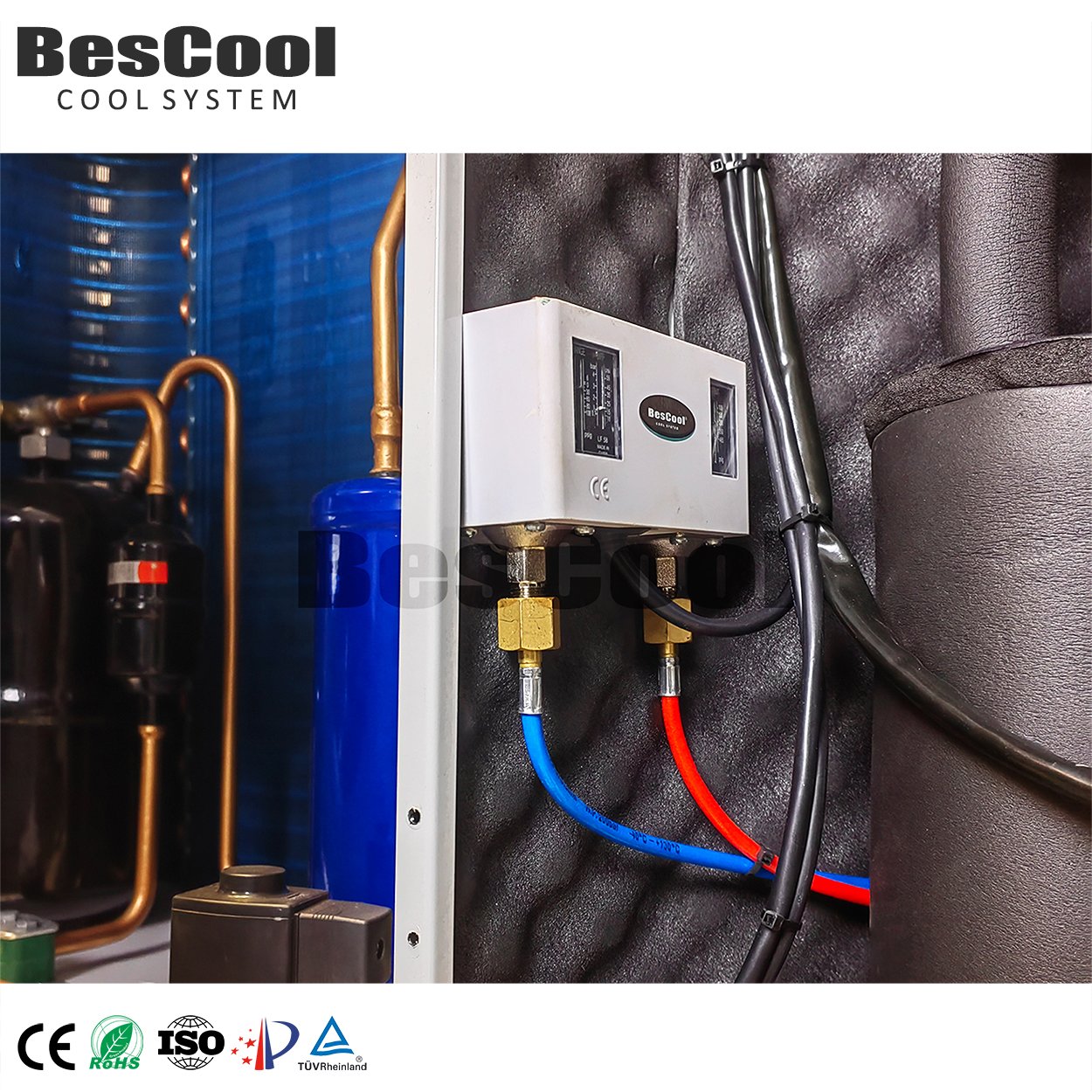 BesCool 5HP Scroll Compressor Air Cooled Condensing Unit Cold Room Cold Room Condenser Refrigeration Heat Exchange Equipment