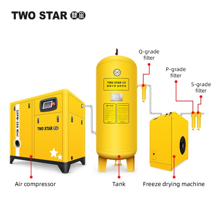 Hot Sale OEM 15kw 20bar High Pressure Electric All-in One Industry Rotary Screw Air Compressor