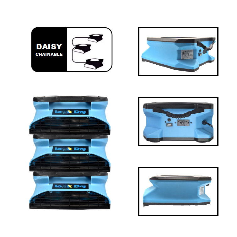 OEM Customizable 220V GFCI Power Outlets High-Speed Roots Blower 2 Speed Air Mover Plastic AC Water Damage Restoration Electric