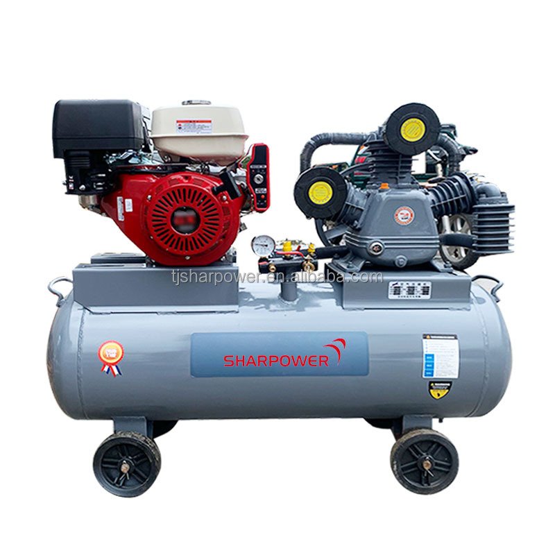 Sharpower V-2051 V-2065 V-3065 50L 100L 150L 200L 300L 500L Industrial Italy Gasoline Engine Belt Driven air Compressor