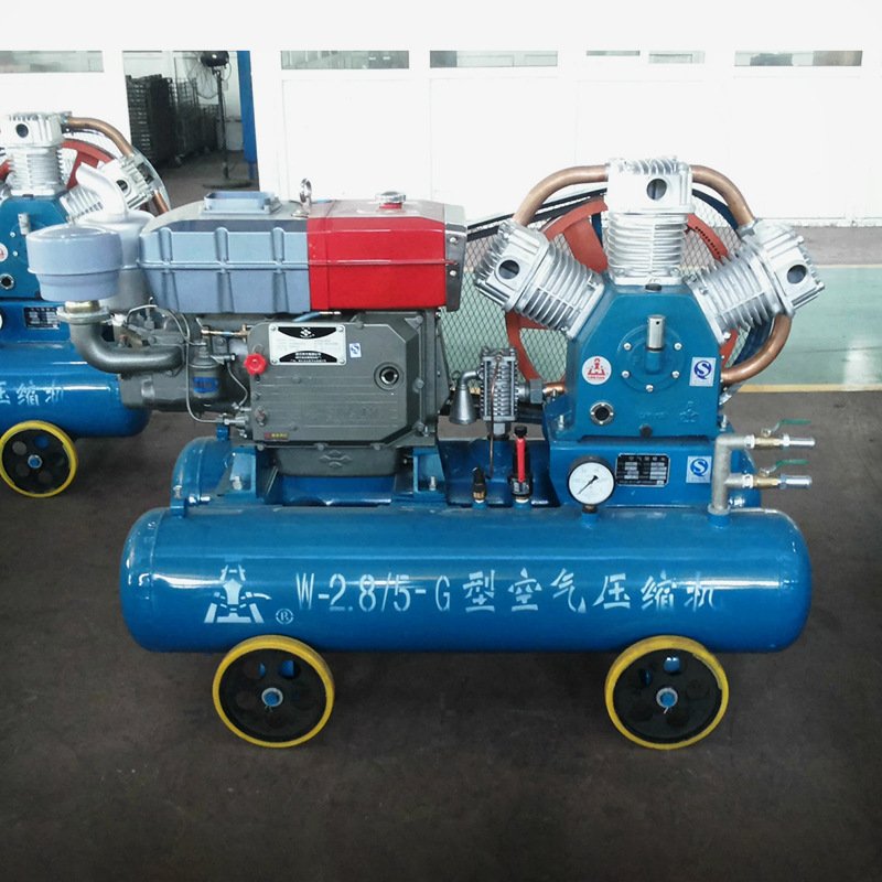 Multifunction Kaishan W-2.8/5 Electric or Diesel Air Cooled Small Mining Reciprocating Piston Air Compressors With Air Tank